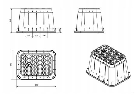 Studzienka Zaworowa STANDARD Aquabin na 4 elektrozawory