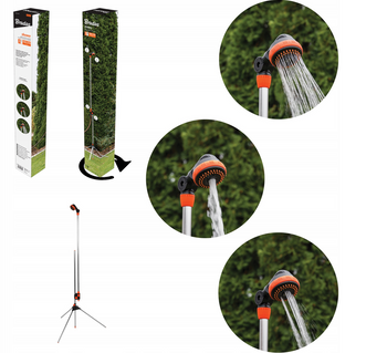 Prysznic Ogrodowy na statywie Trójnogu 150 - 210cm 3 funkcje Bradas Black