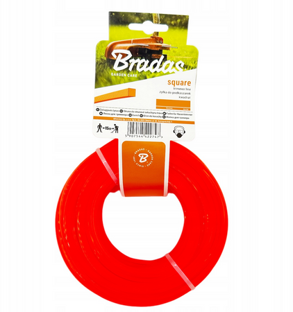 Żyłka tnąca Do Podkaszarki Trimmer Kwadrat 3,0mm x 50 metrów Mocna Orange