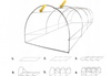 TUNEL FOLIOWY OGRODOWY 3 SEGMENTOWY 6m2 ZIELONY 3x2x2M + 6 TYCZEK 1,1x90CM