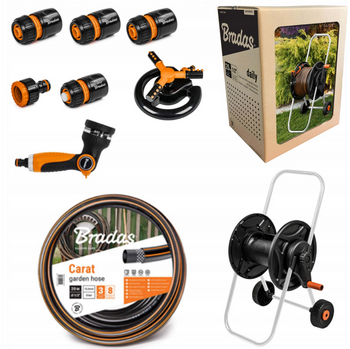 Zestaw Wózek Z Wężem 1/2" 20m + Akcesoria pistolet, zraszacz + Armatura ECO-AG26020SET2