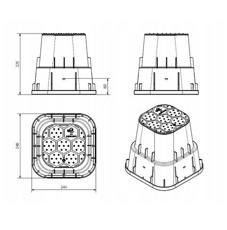 Studzienka Zaworowa Mini Szara Na max 1 Elektrozawór (STONE) Mocna AQ
