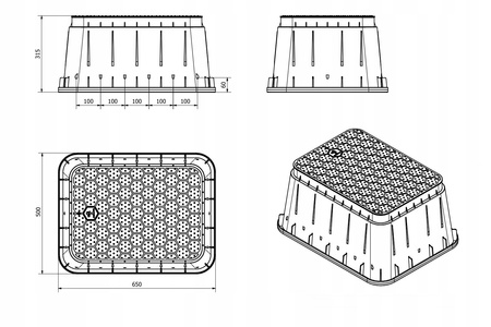 SKRZYNKA STUDZIENKA ZAWOROWA JUMBO 14" 6 elektrozaworów AQUABIN Duża Pomara