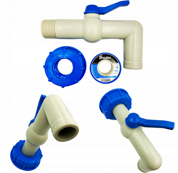 Zestaw do Mauzer Kran z przyłączem IBCS60x6 na Wąż Rura 32mm + taśma PTFE