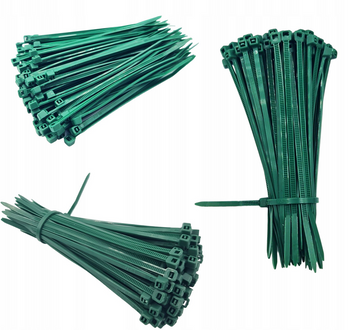 Mocne Taśma Kablowa ZIELONA ⌀ 2,5 mm x 100 mm 100 szt. Opaska Zaciskowa