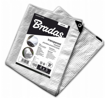 Plandeka WzmacnianaLENO Przezroczysta 100g 4x5m Mocna Wytrzymala Okrycie