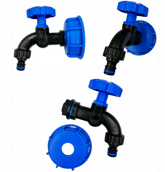 Zestaw do Mauzer Nakrętka niebieska GW S60x6 + z Kranem GZ 1/2" Kran